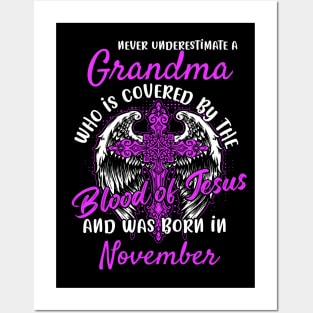 Christian Grandma who was Born in November Birthday Faith Gift Posters and Art